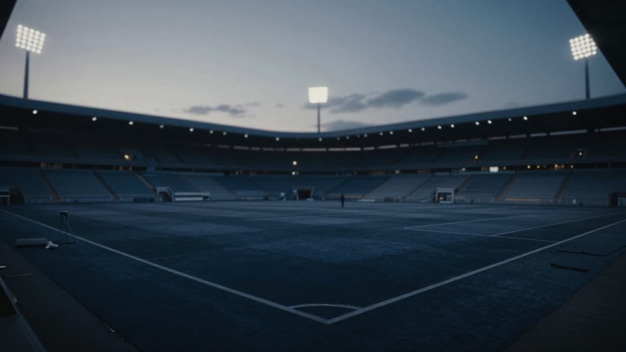 Prazan stadion u sumrak