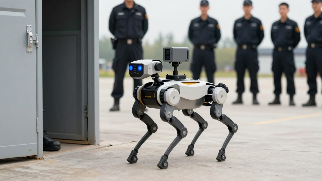 Naoružani robotski pas na vježbi