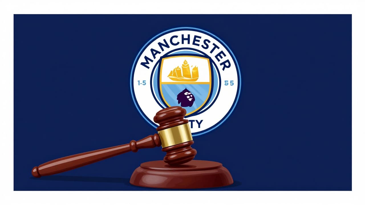 Grb Manchester Cityja, gavel i logo Premier lige
