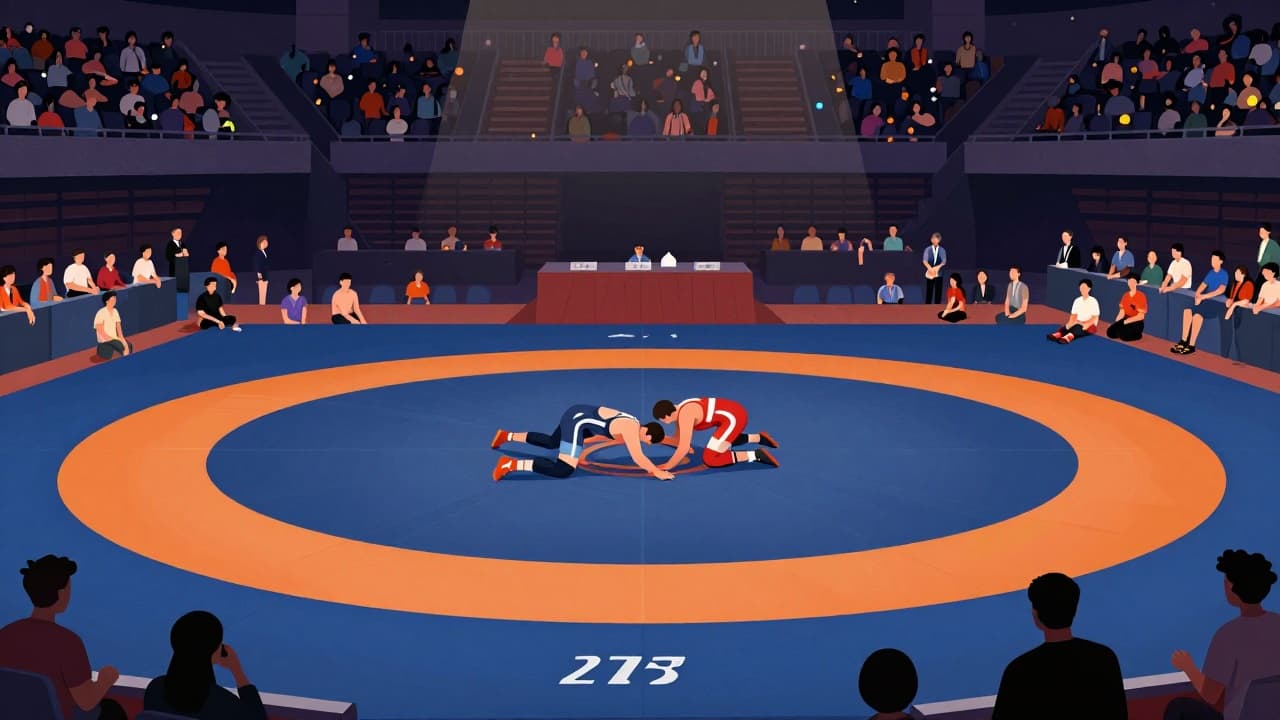 Wrestlers on the mat