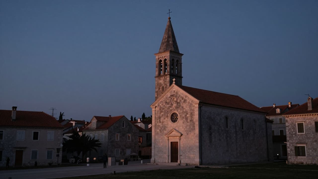 Church at dusk