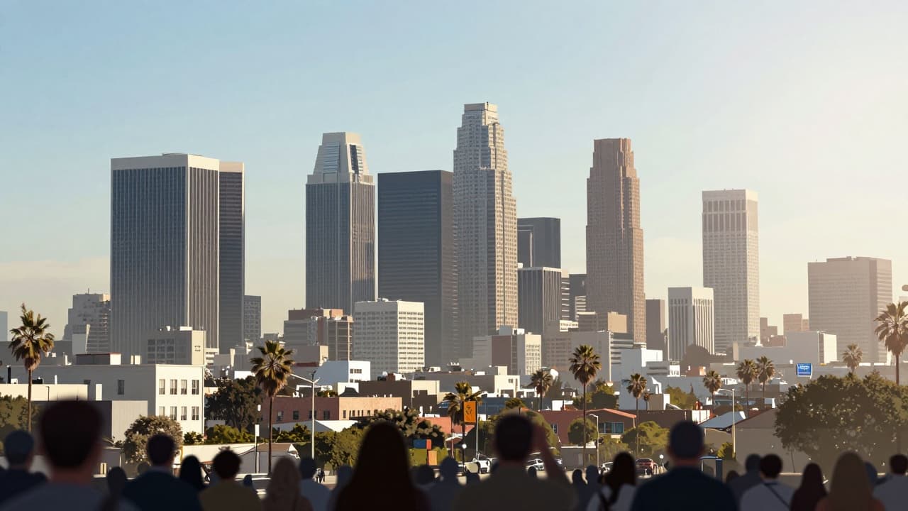 Pogled na Los Angeles pod vrućim suncem