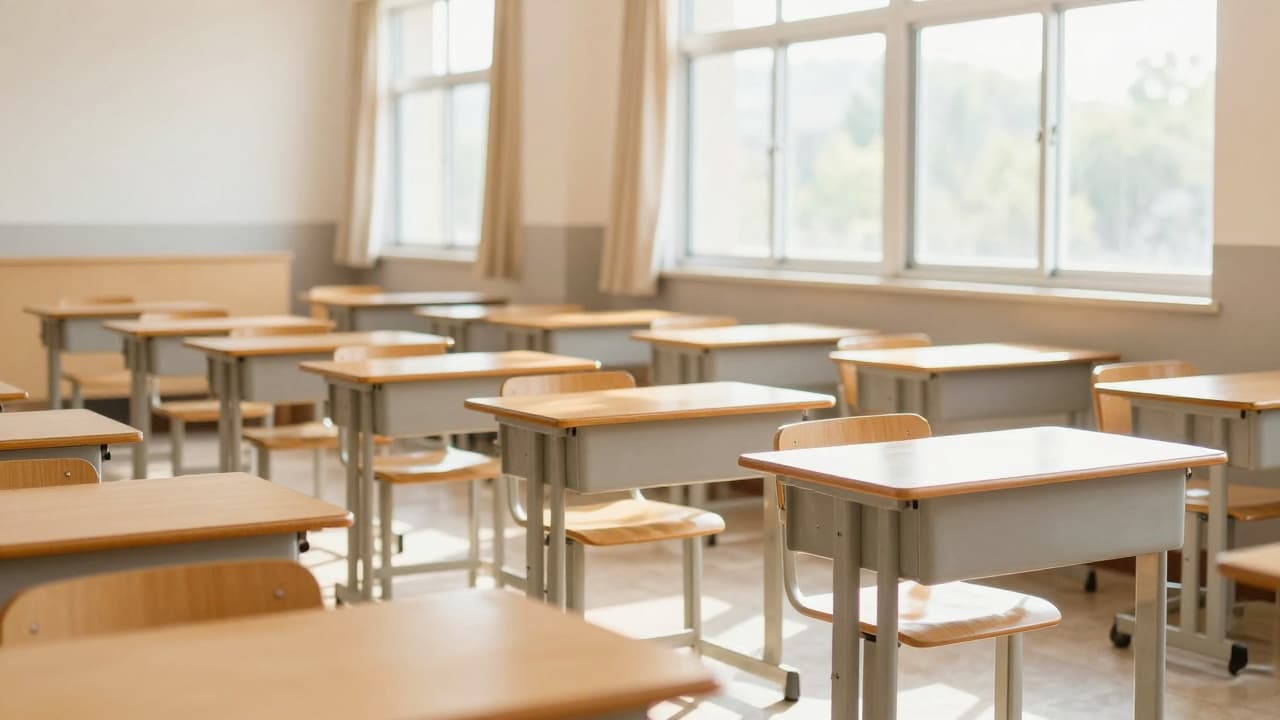Prazna učionica s prirodnim svjetlom