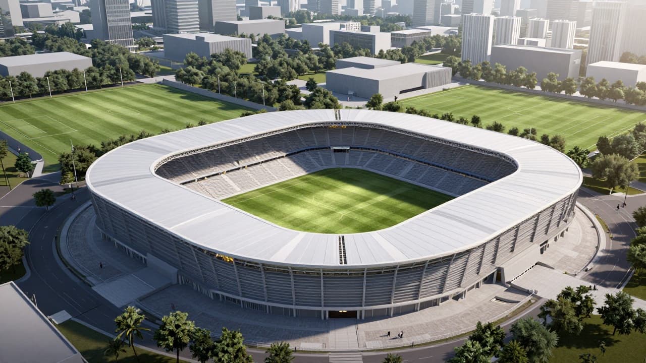 Architectural visualization of the new stadium