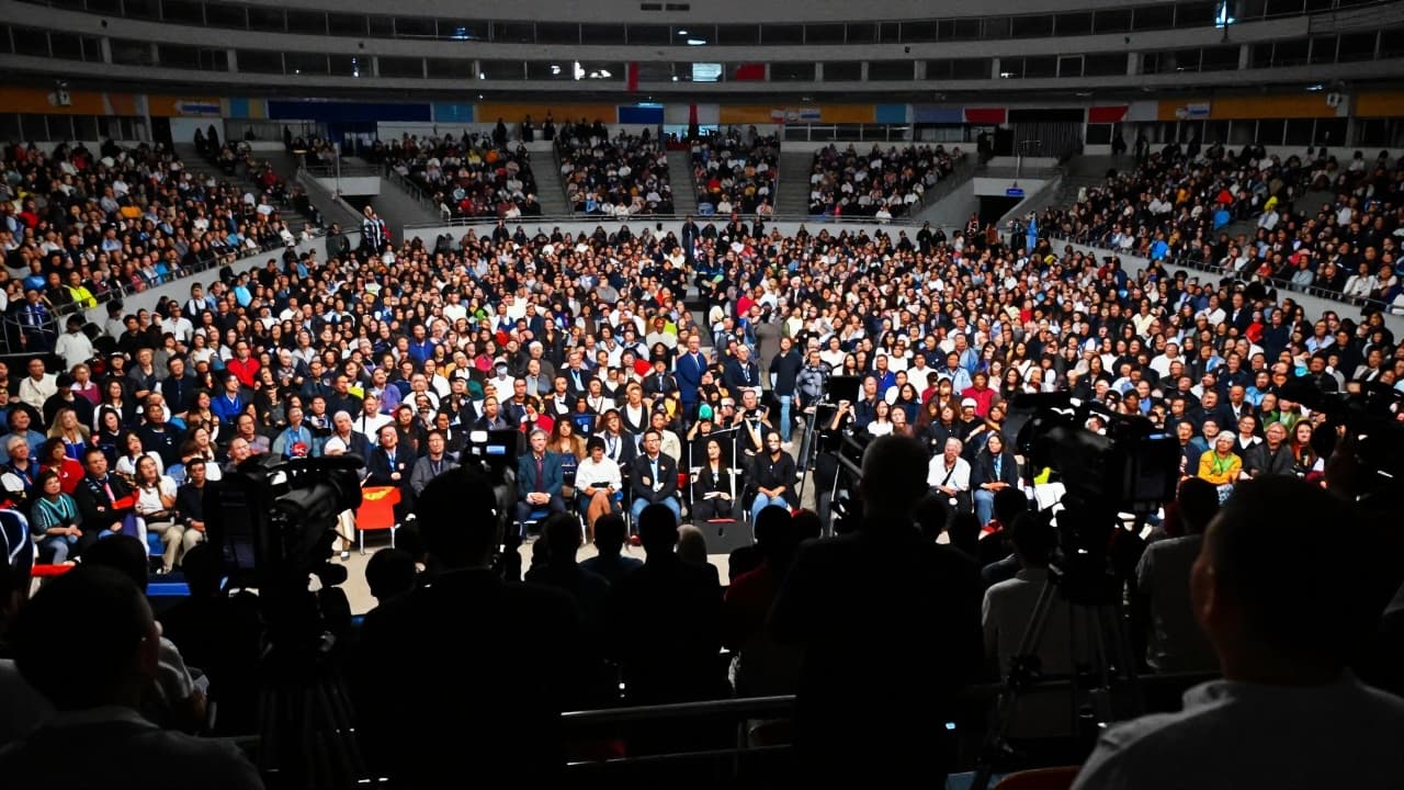 Supporters at the pre-election rally