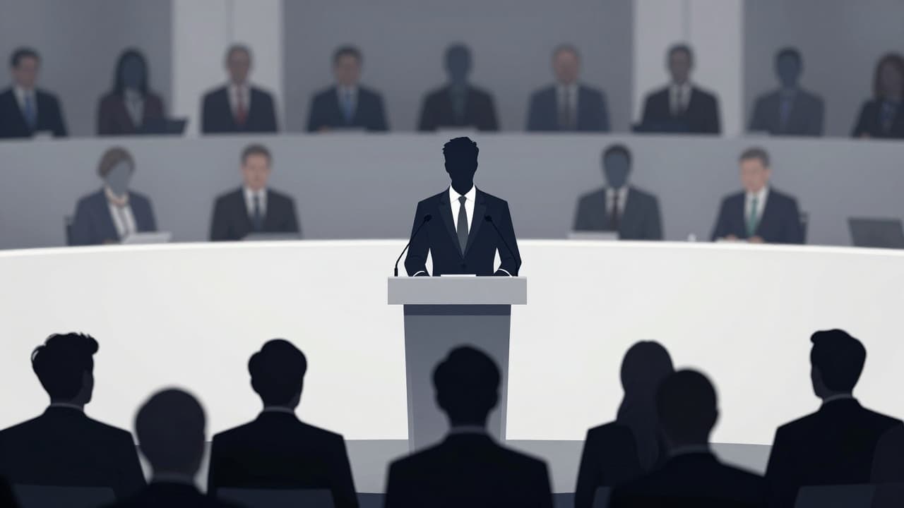 Slovenian Prime Minister Janez Janša speaks at an event