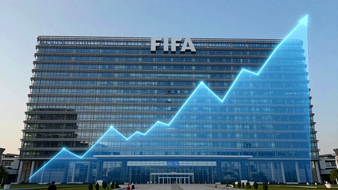 FIFA logo na plavoj pozadini