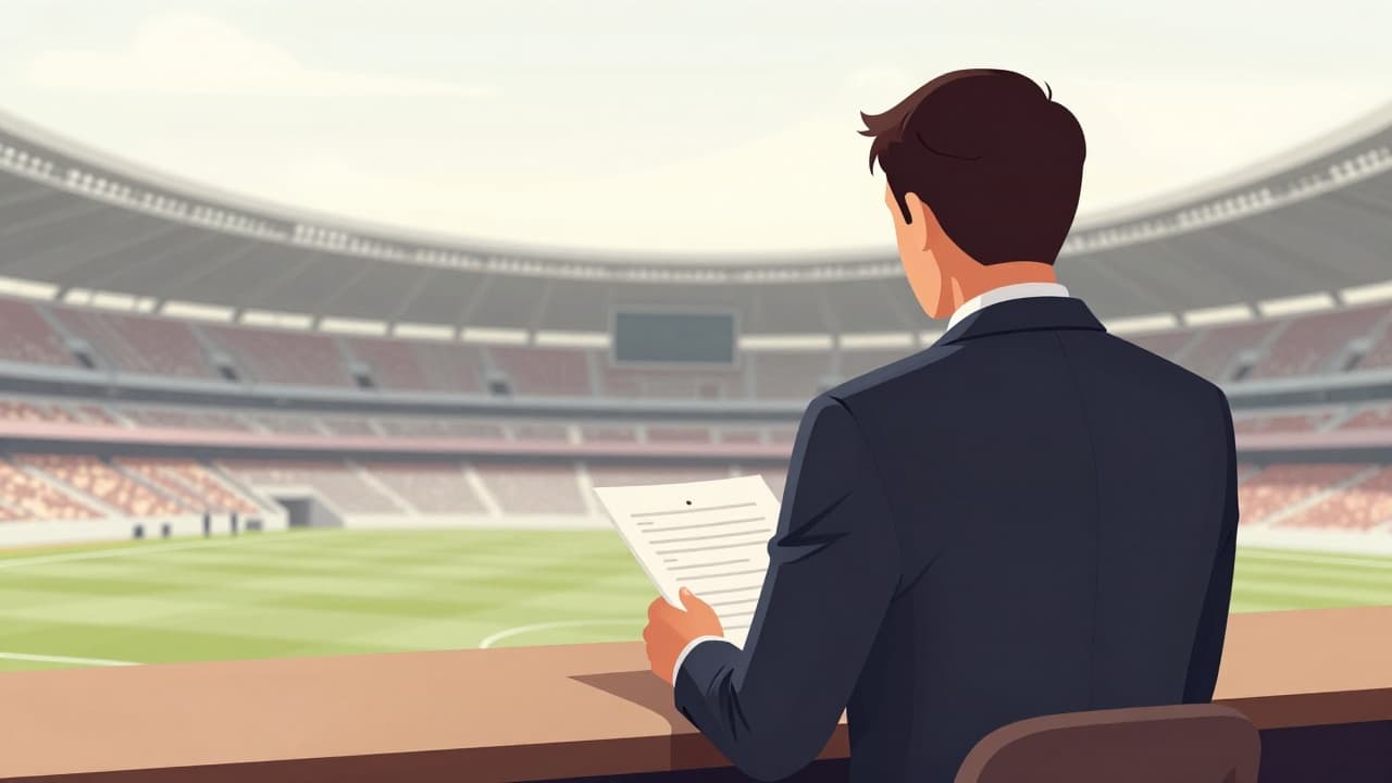 Coach holds a paper with printed images