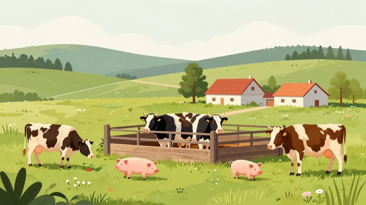 Ilustracija: stočarstvo na obiteljskom gospodarstvu