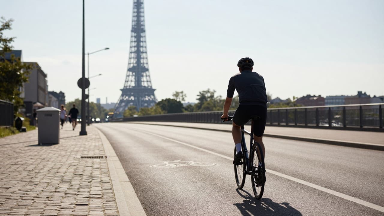 Cyclist on the city street