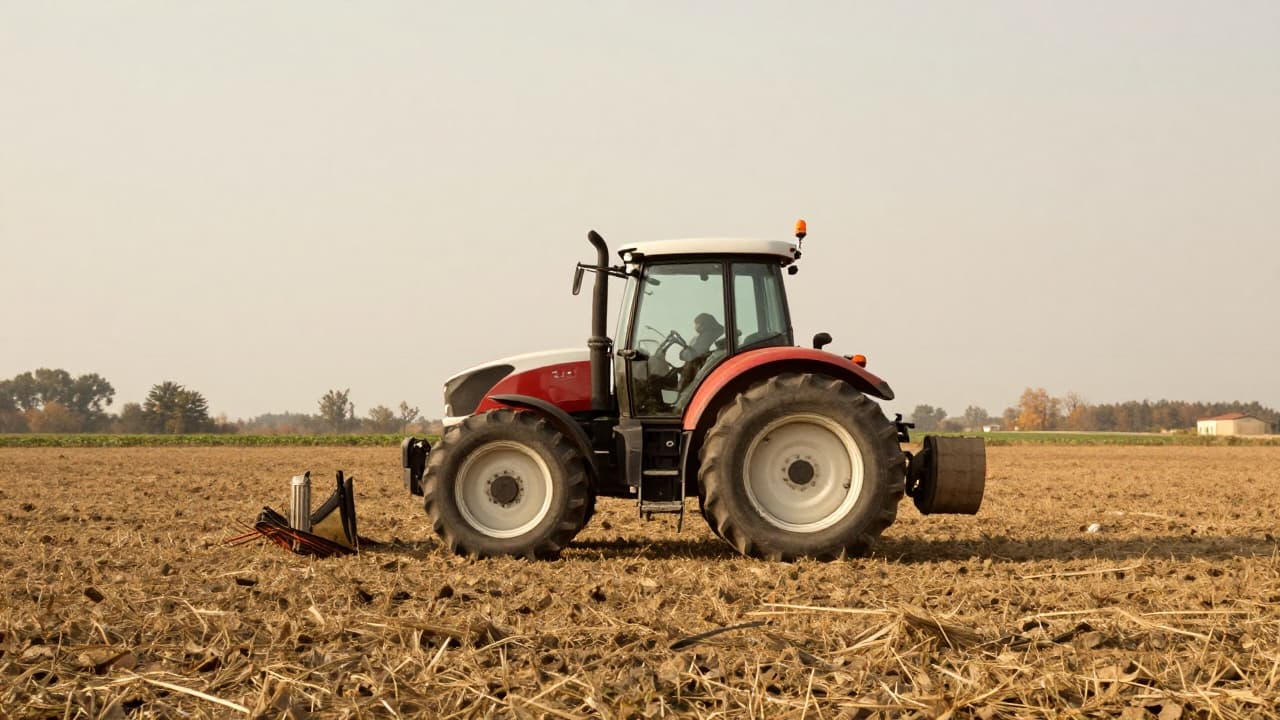 Traktor na polju tijekom jeseni