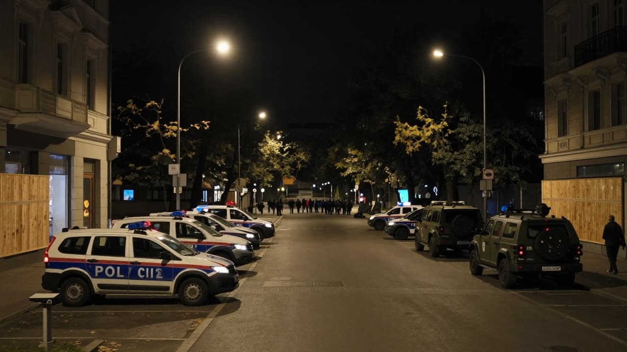 Police and Gendarmerie in central Belgrade