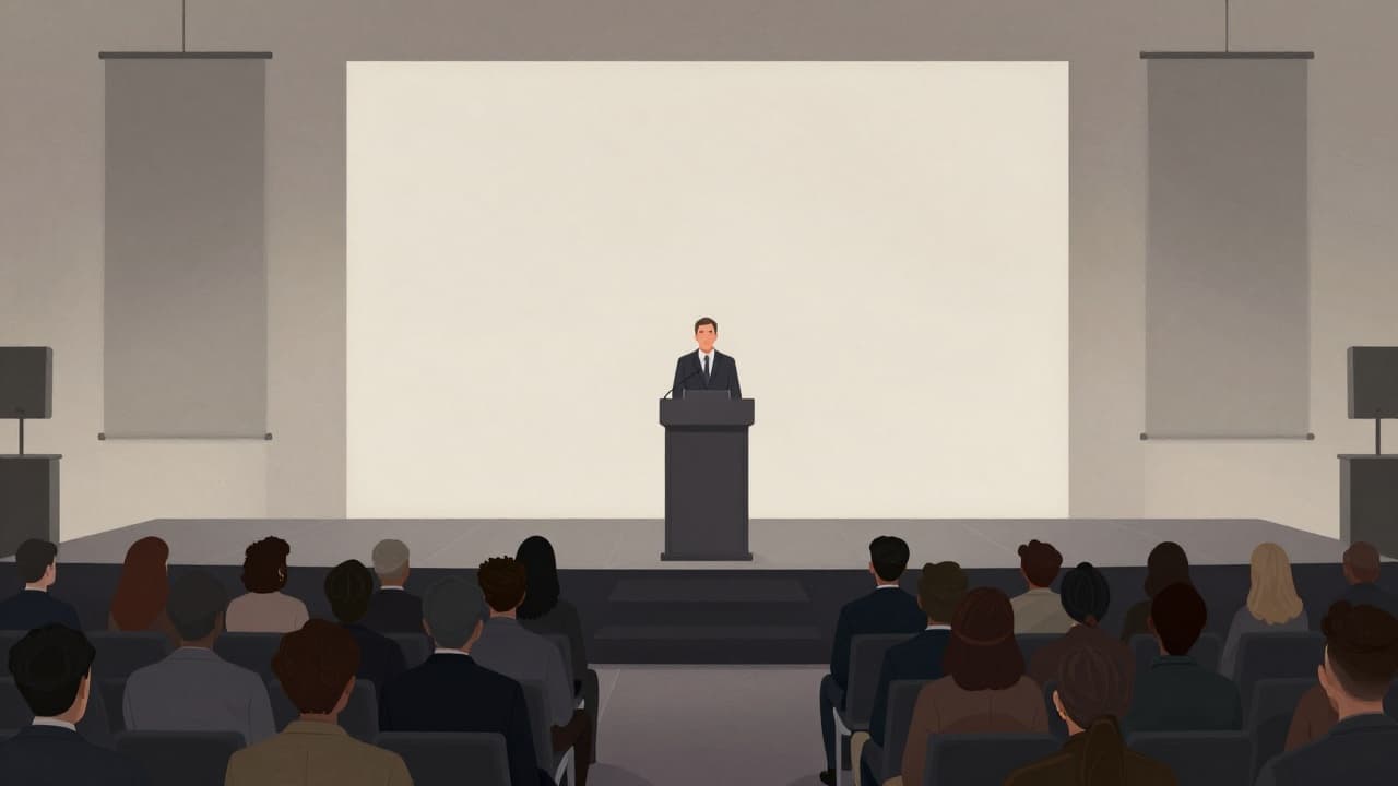 Konferencijska pozornica s govornicom