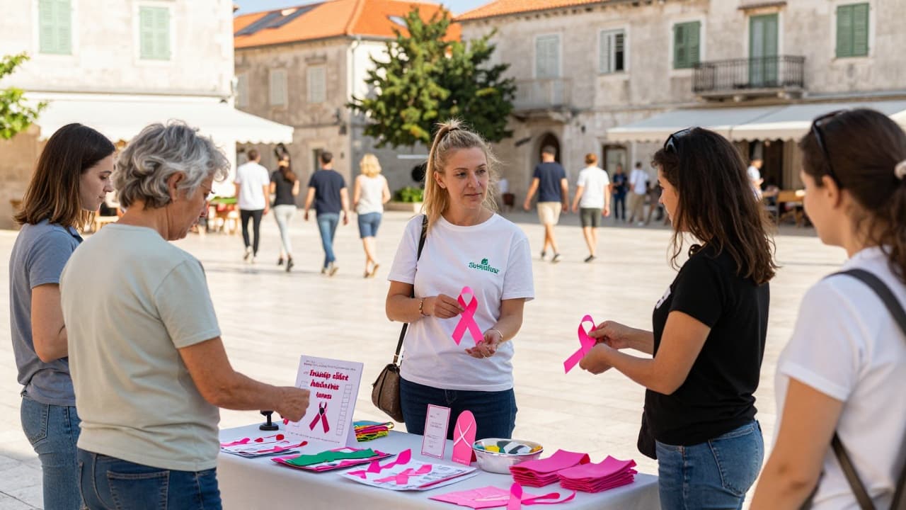 Djelatnice dijele ružičaste vrpce građanima