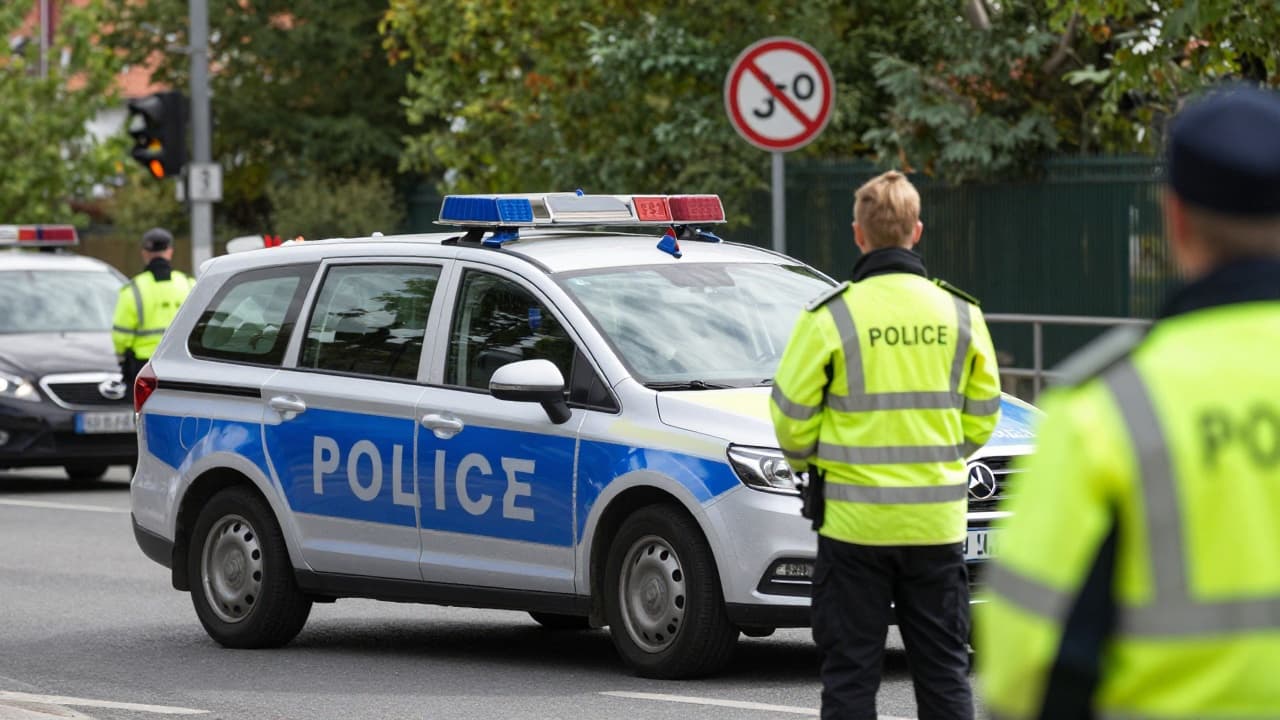 Policijsko vozilo na prometnoj kontroli