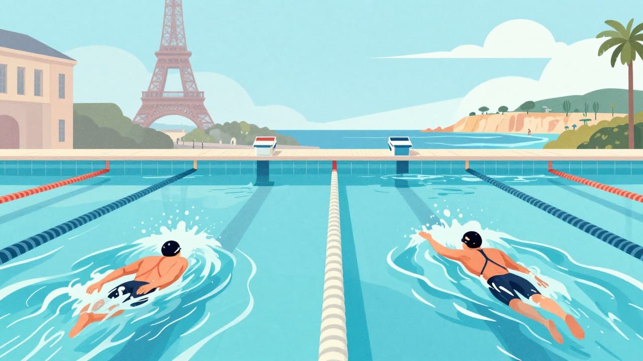 Swimmers in action at world records
