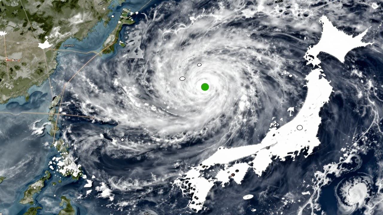 Satelitski prikaz spirale oblaka iznad Japana
