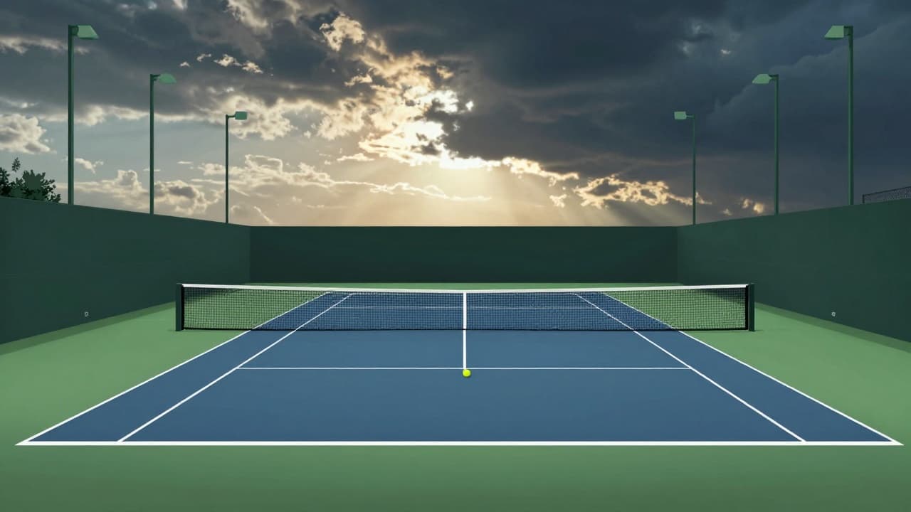 Empty tennis court