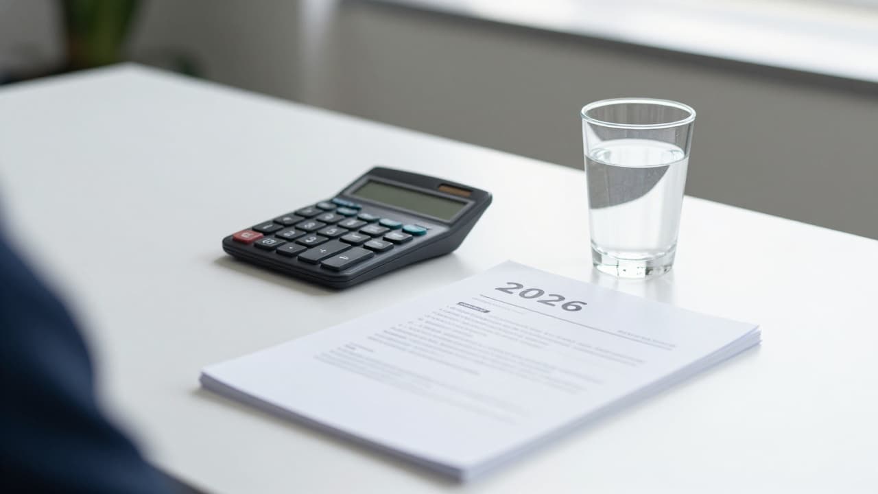 Calculator and document on the table