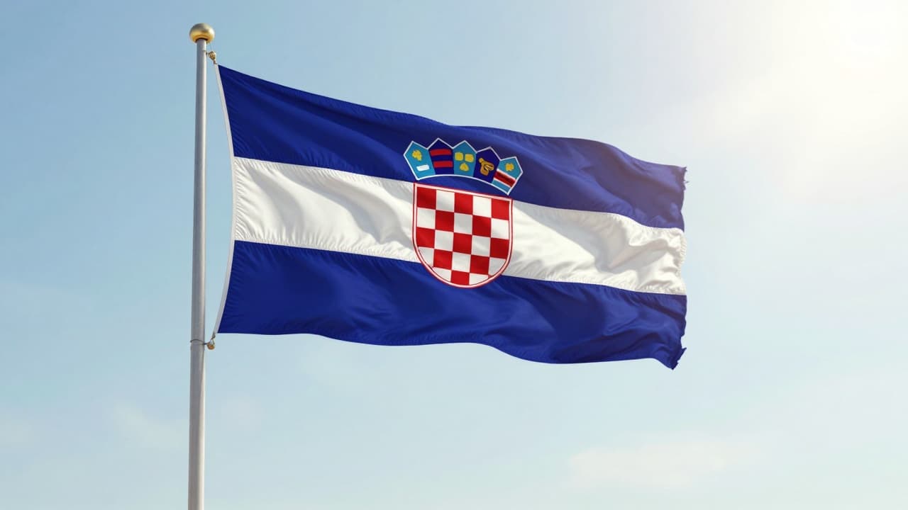 Hrvatska zastava na suncu