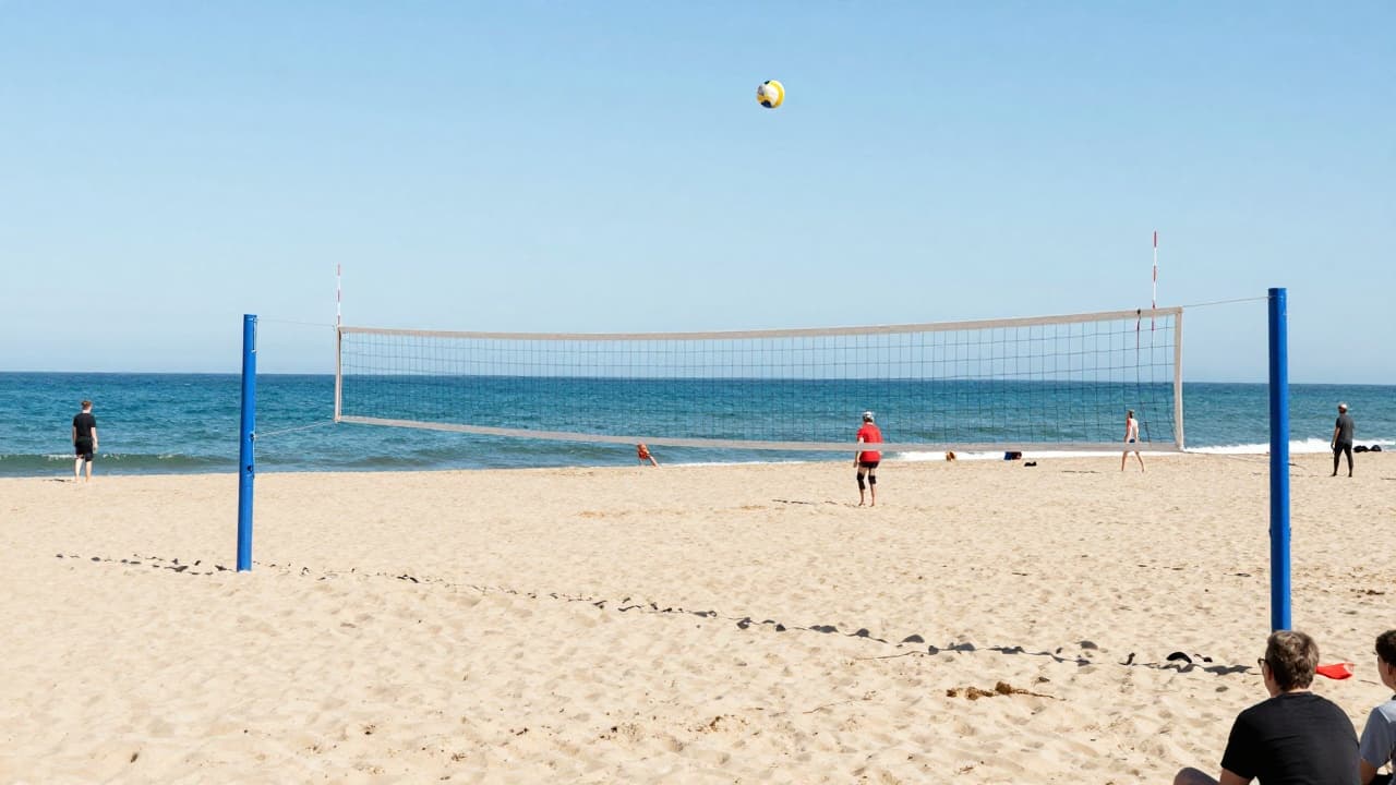 Djeca igraju odbojku na plaži
