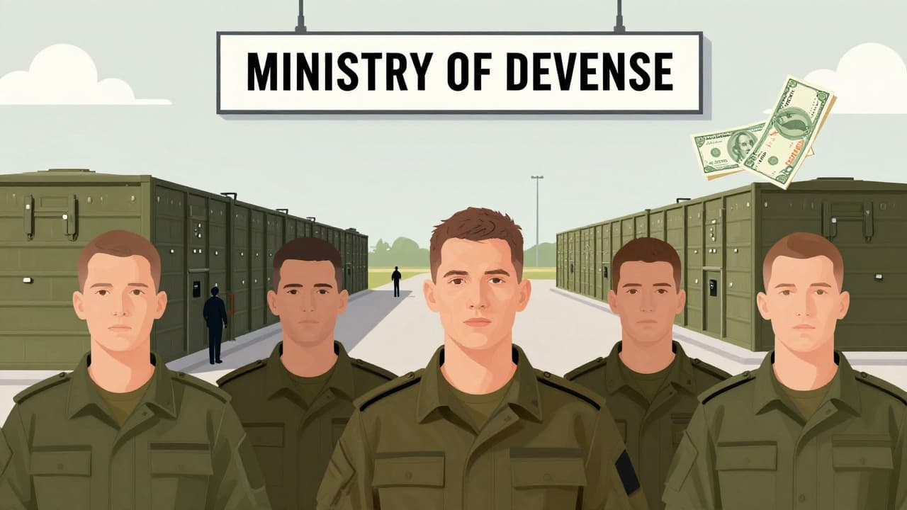 Military complex with the inscription Ministry of Defence