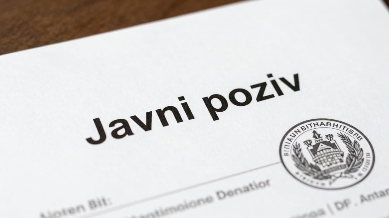 Dokument s natpisom Javni poziv