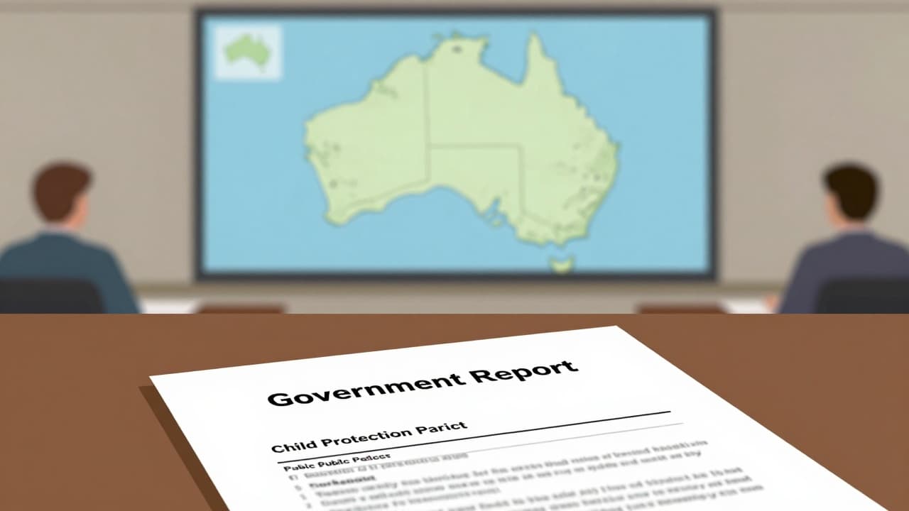 Dokument na stolu s kartom Australije u pozadini