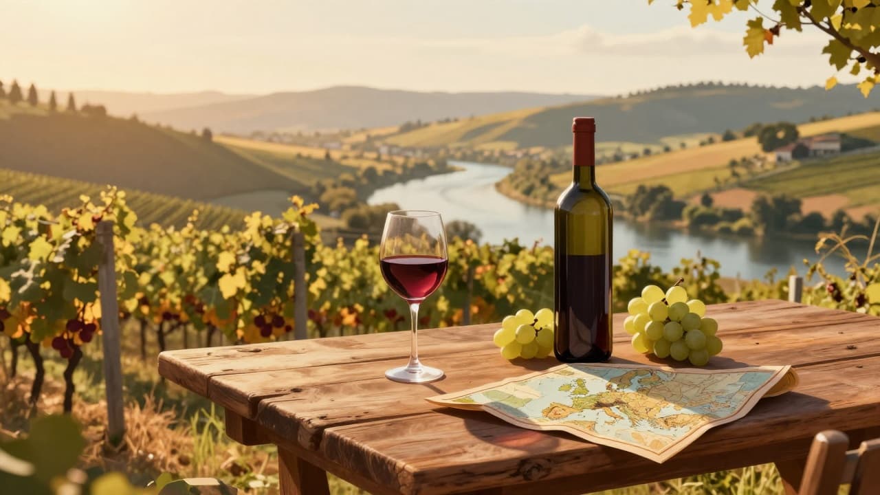 Vinski stol u vinogradu