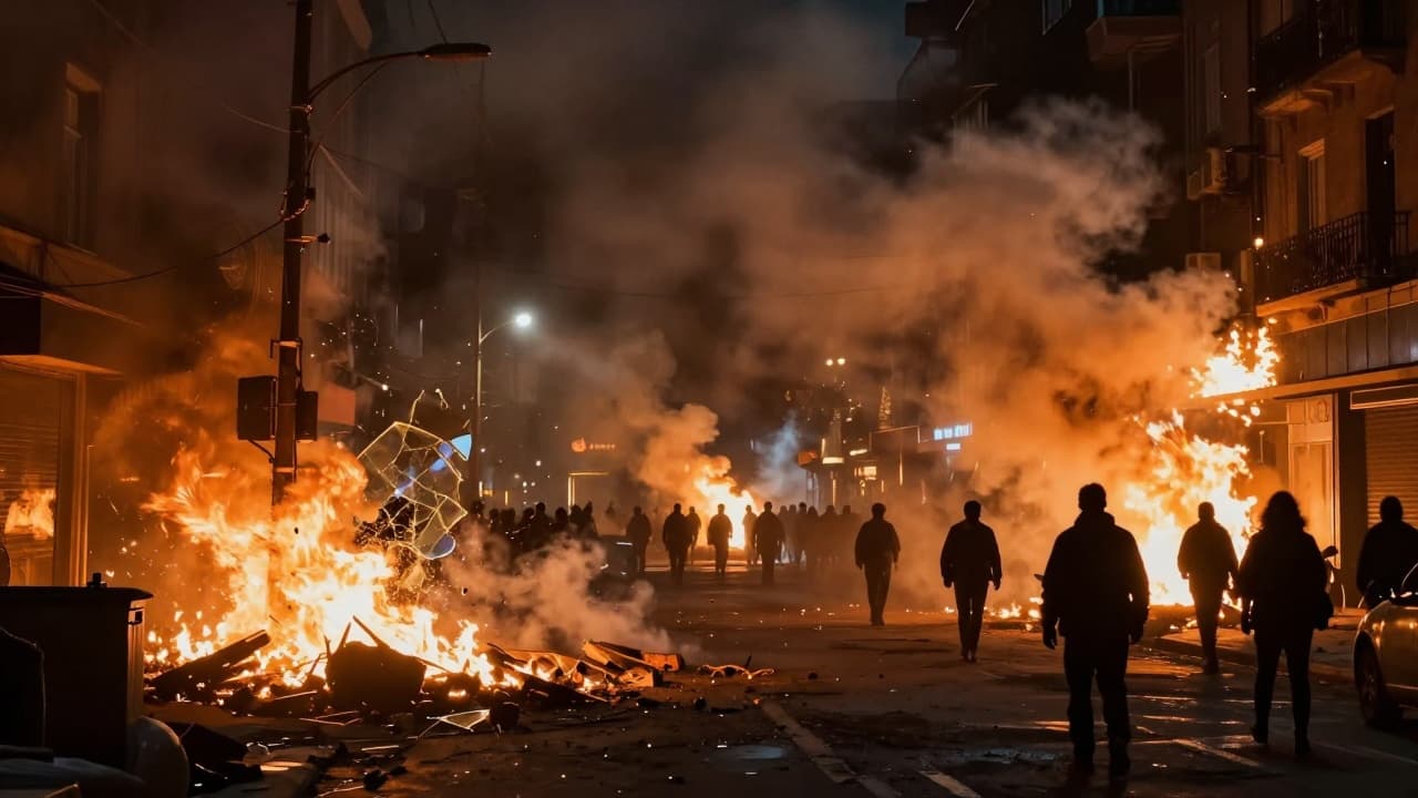 Unfortunate night scene of the protest
