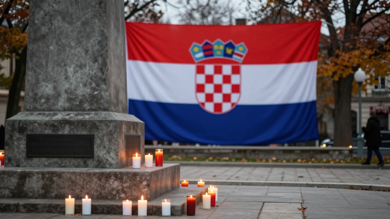 Svećana atmosfera uz svijeće i hrvatsku zastavu