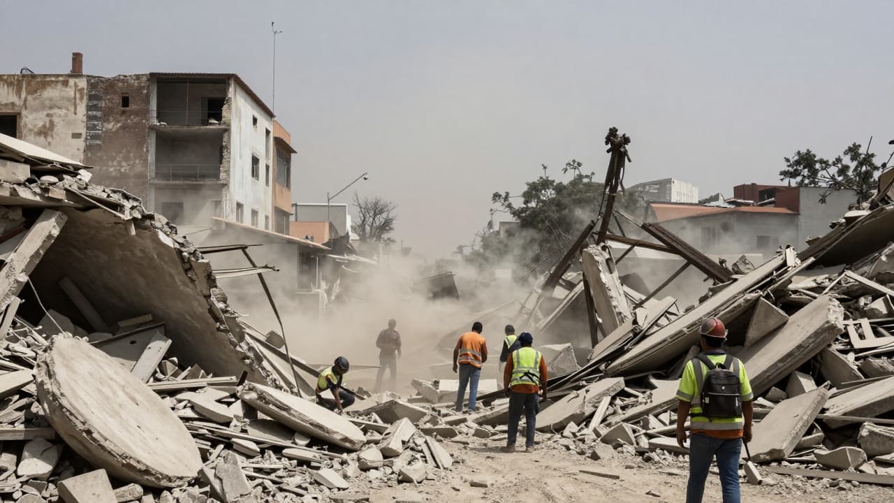 Rescue from rubble after earthquake