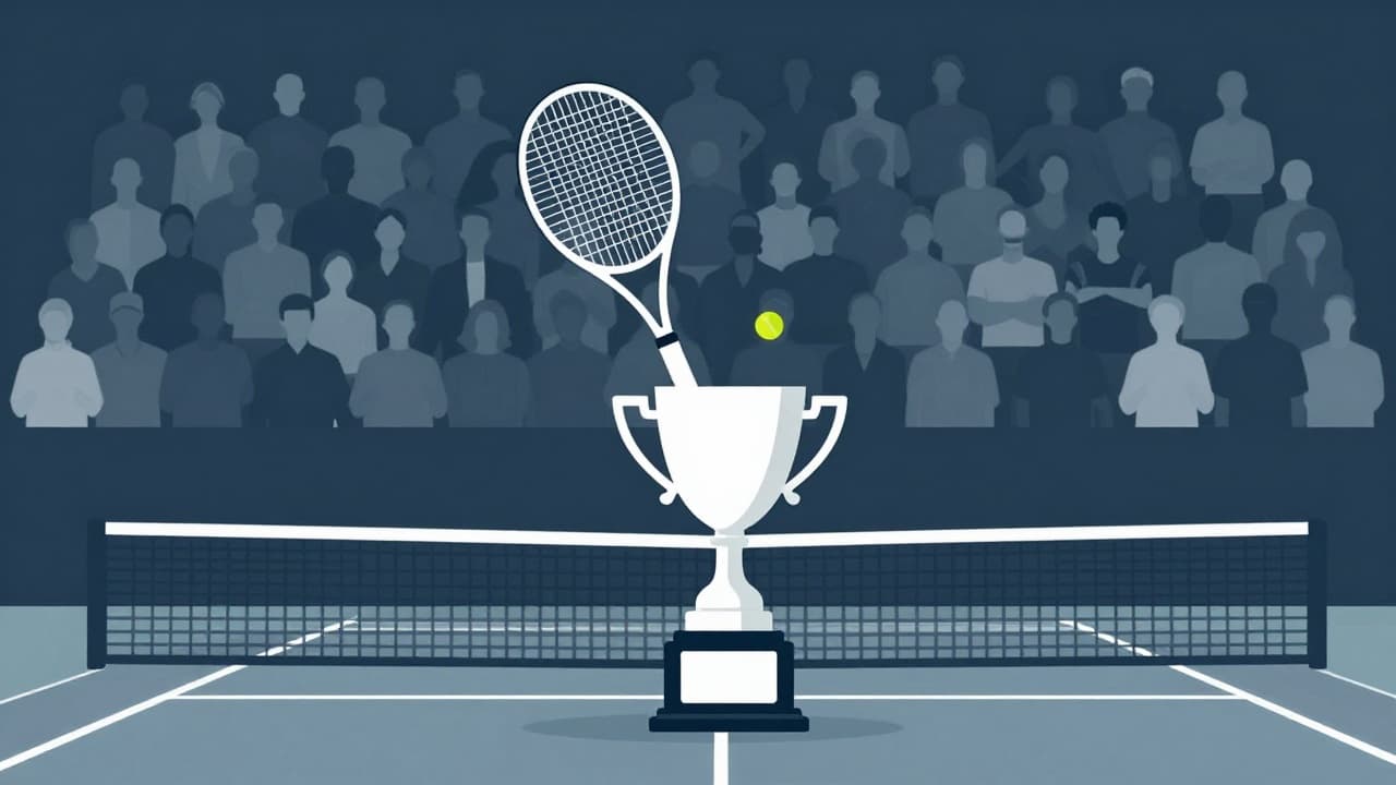 Tennis reket i trofej