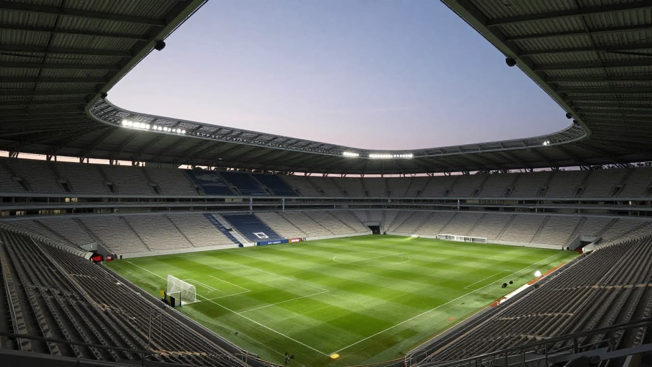 Prazan stadion u sumrak