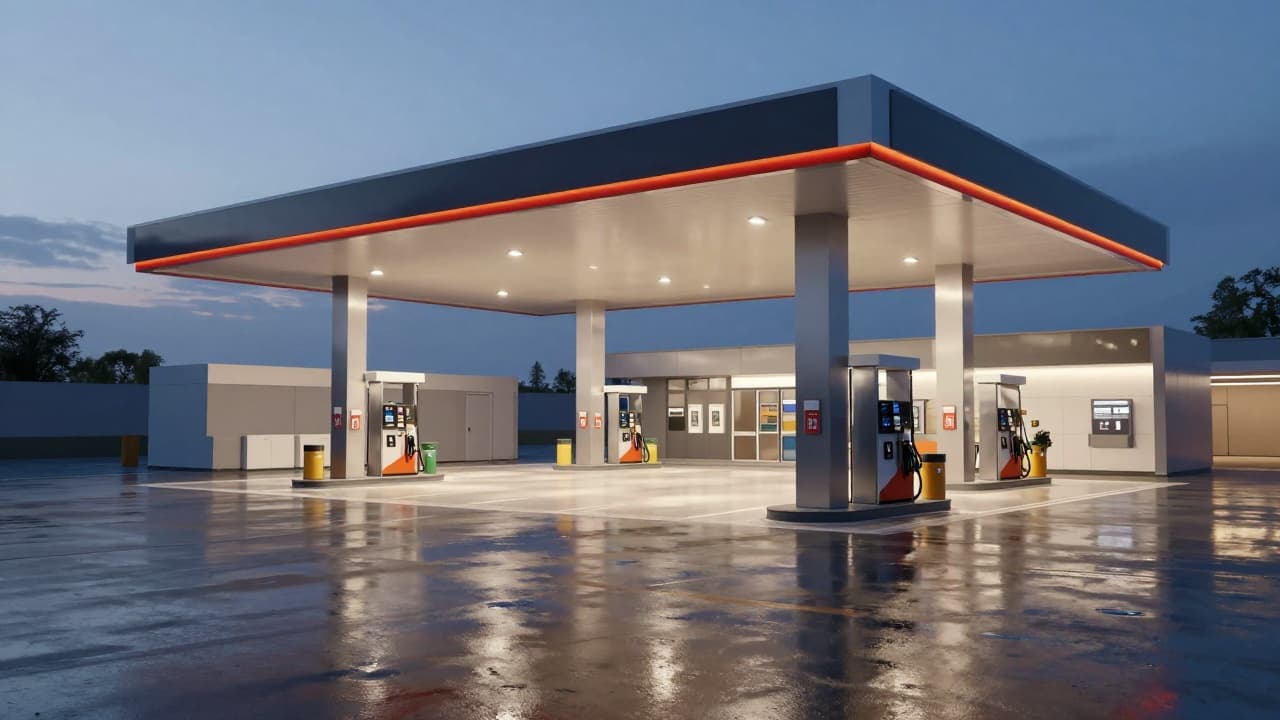 Pumpica za gorivo na asfaltu