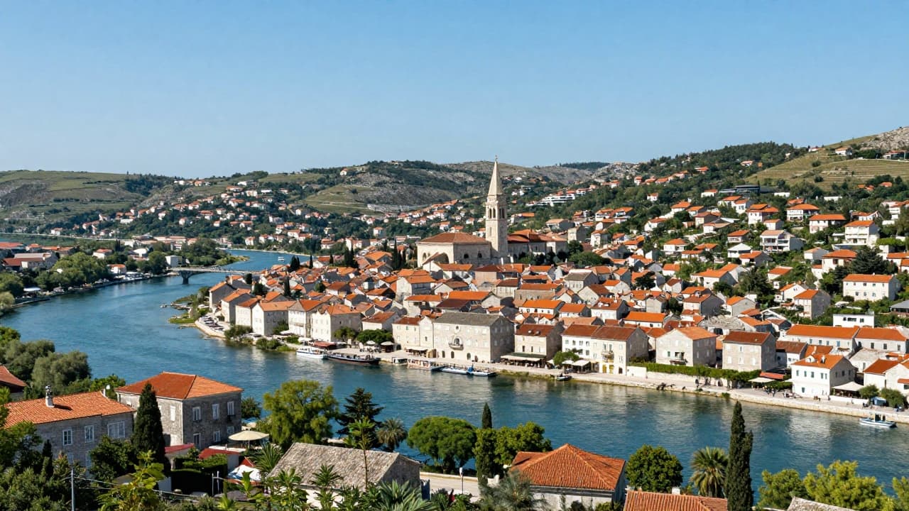 View of Otočac with the Gacka River
