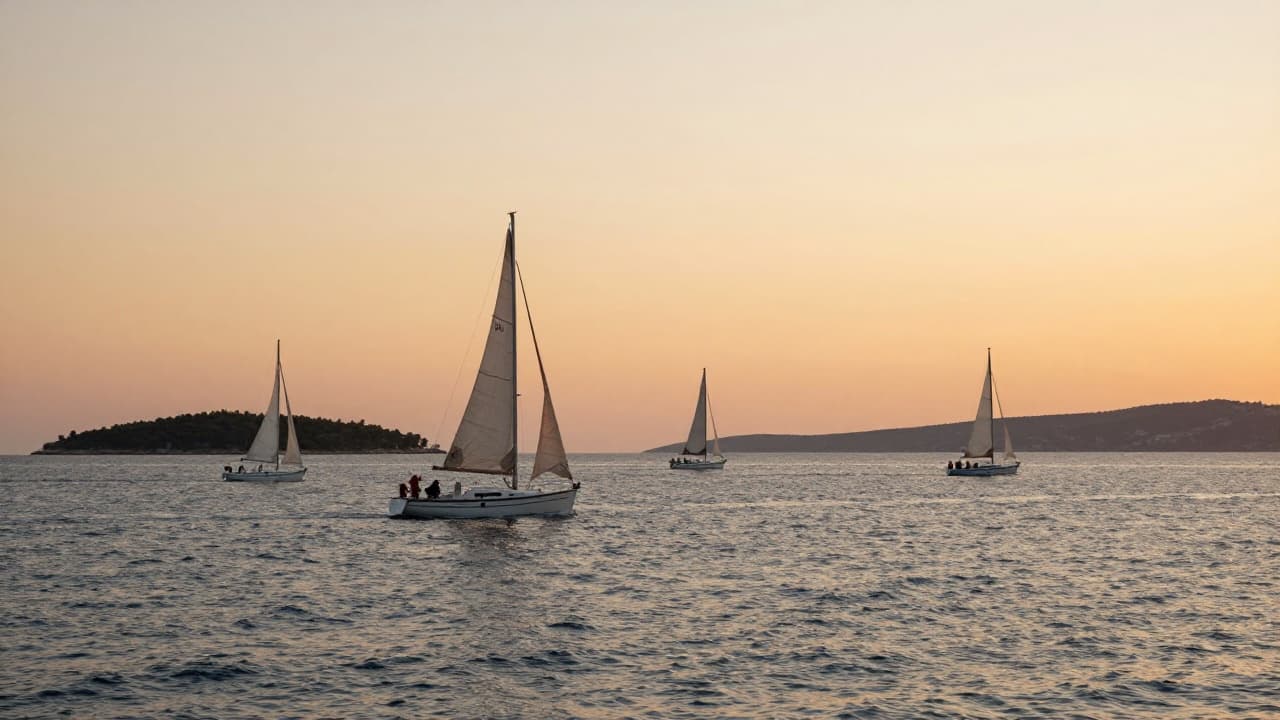Sailing at sunset