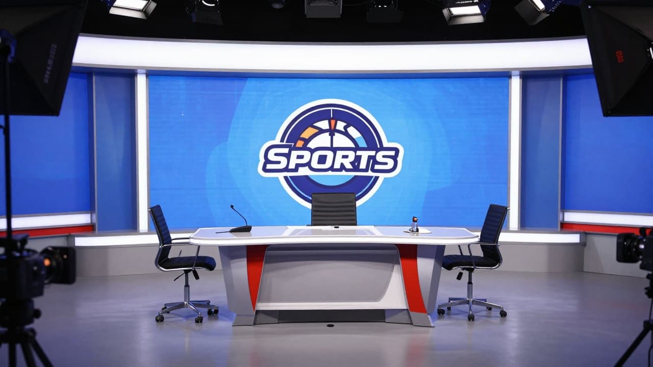 An empty studio for a sports talk show