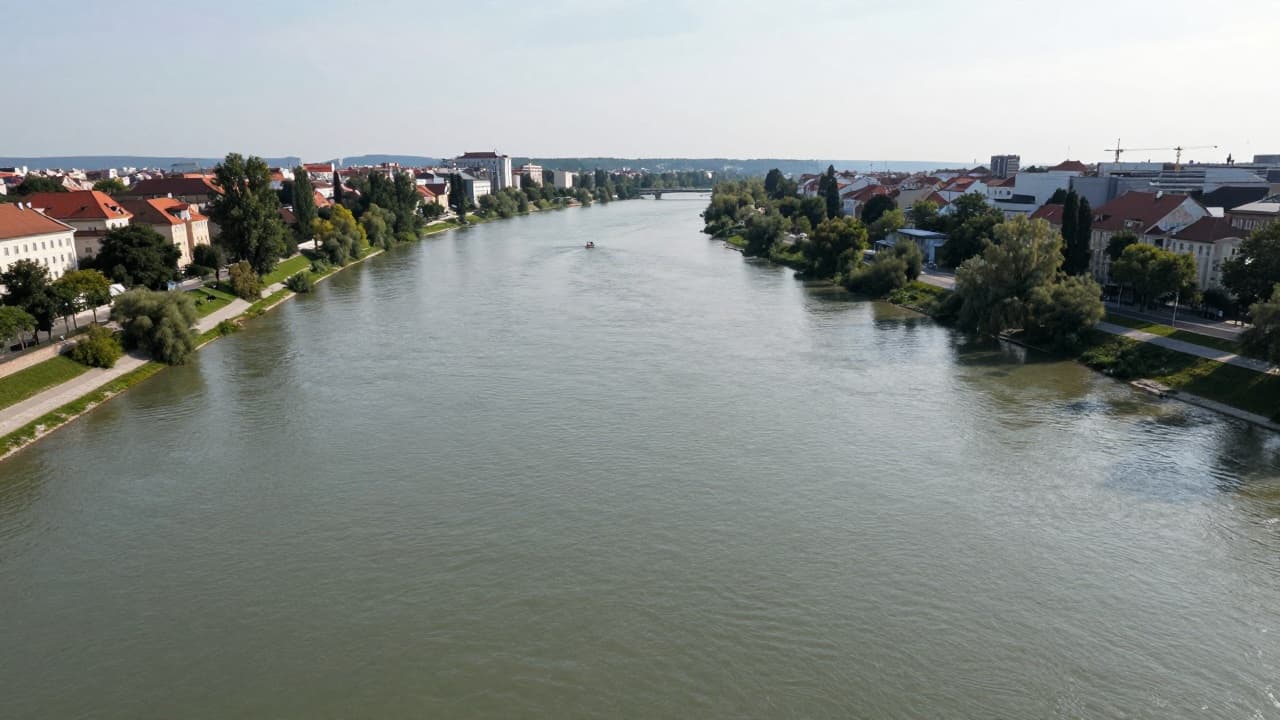 View of the Sava River from the air
