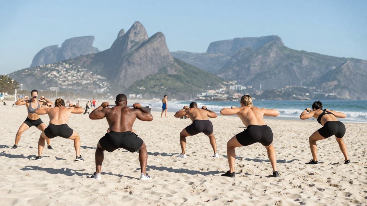Ekipa vježba na plaži