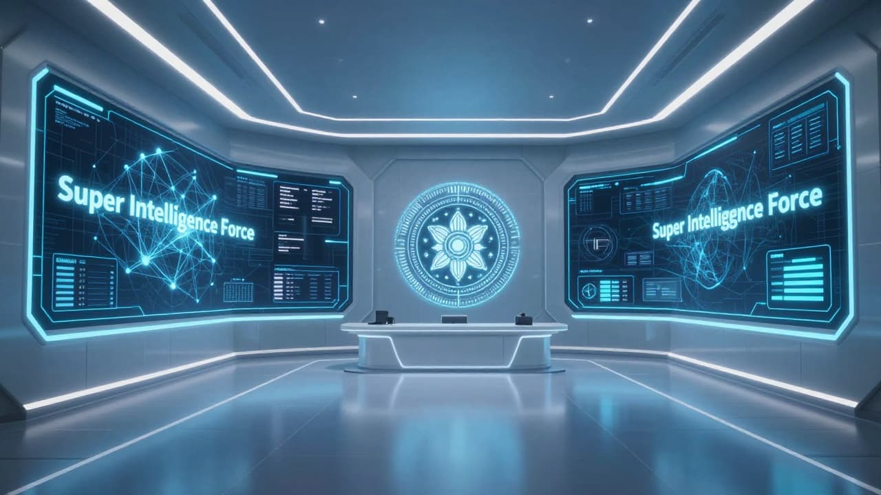 Futuristički ured s digitalnim zaslonima