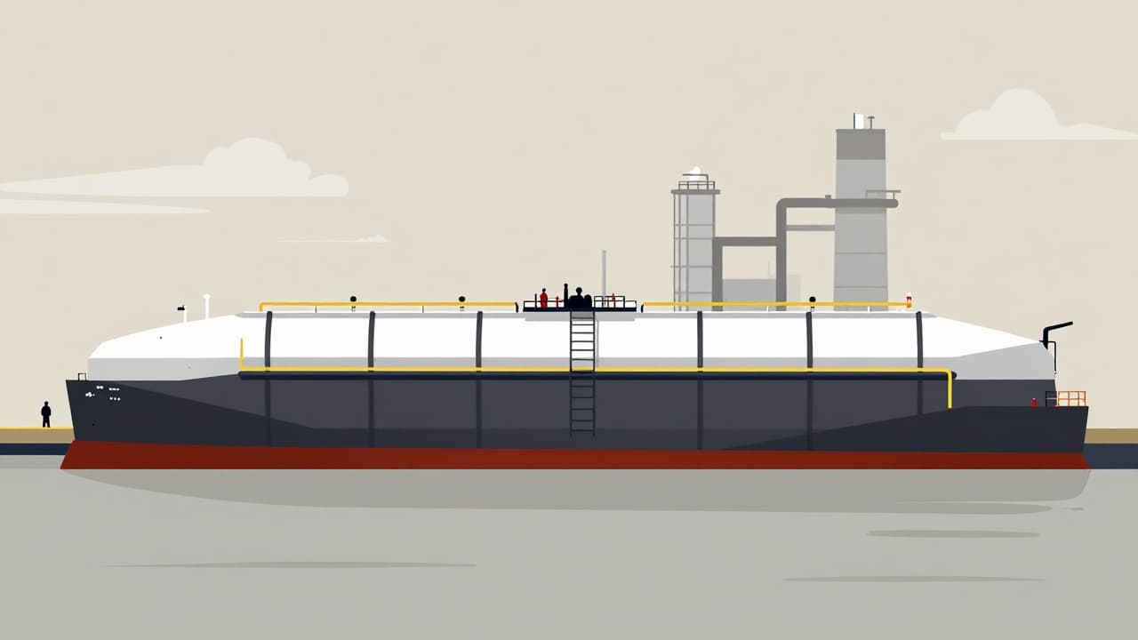 Tanker with diesel in port