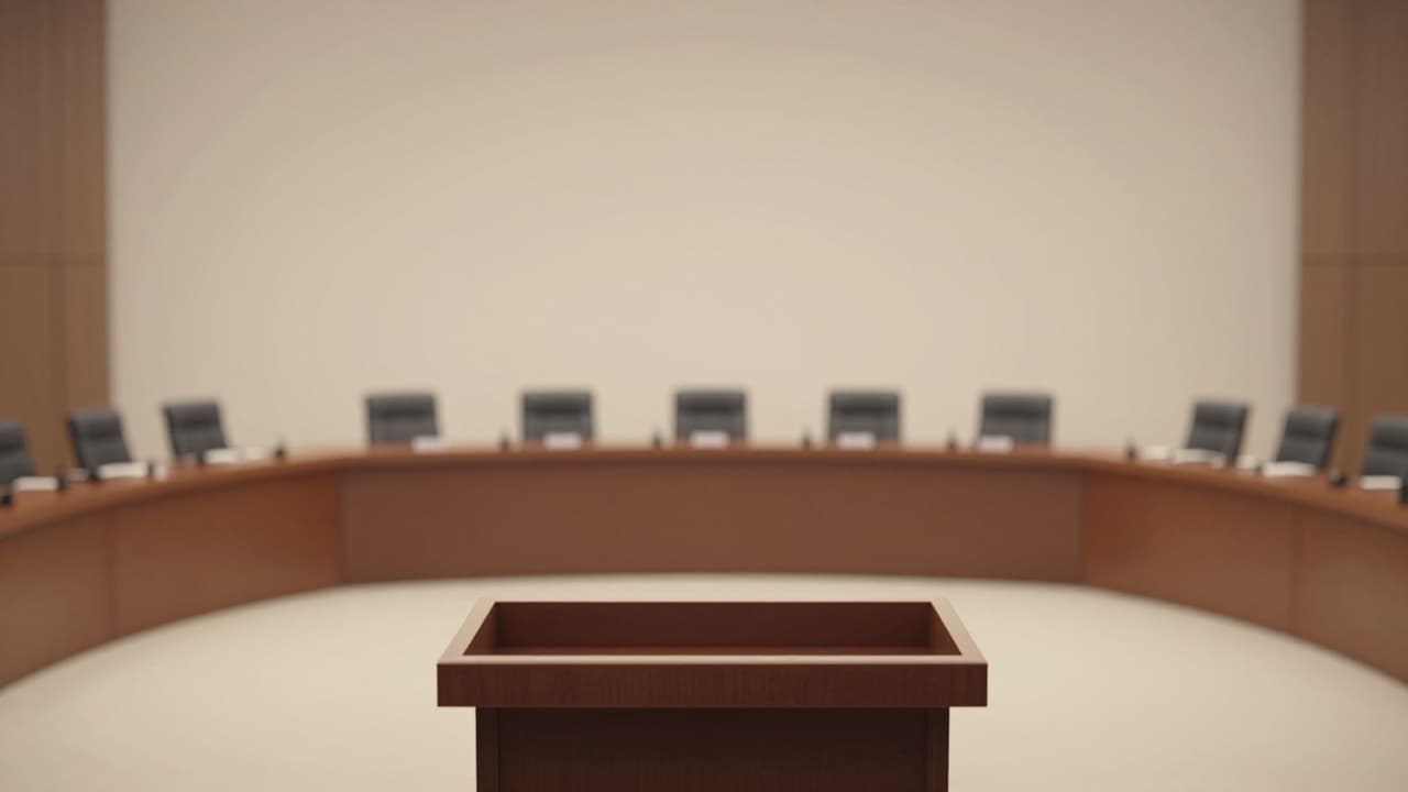 Empty podium at the ceremony