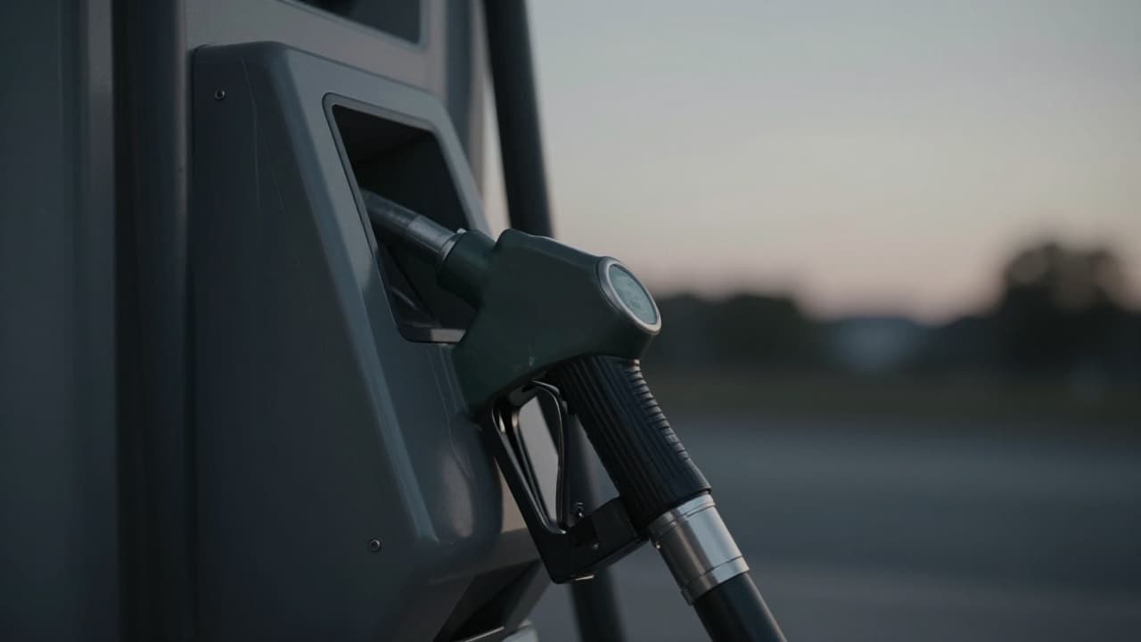 Diesel pump on a dark background