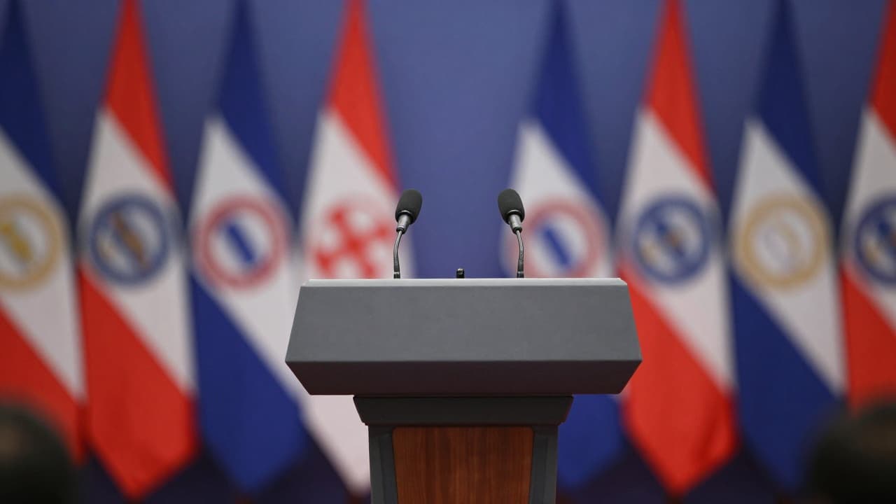 British Prime Minister speaks at the event