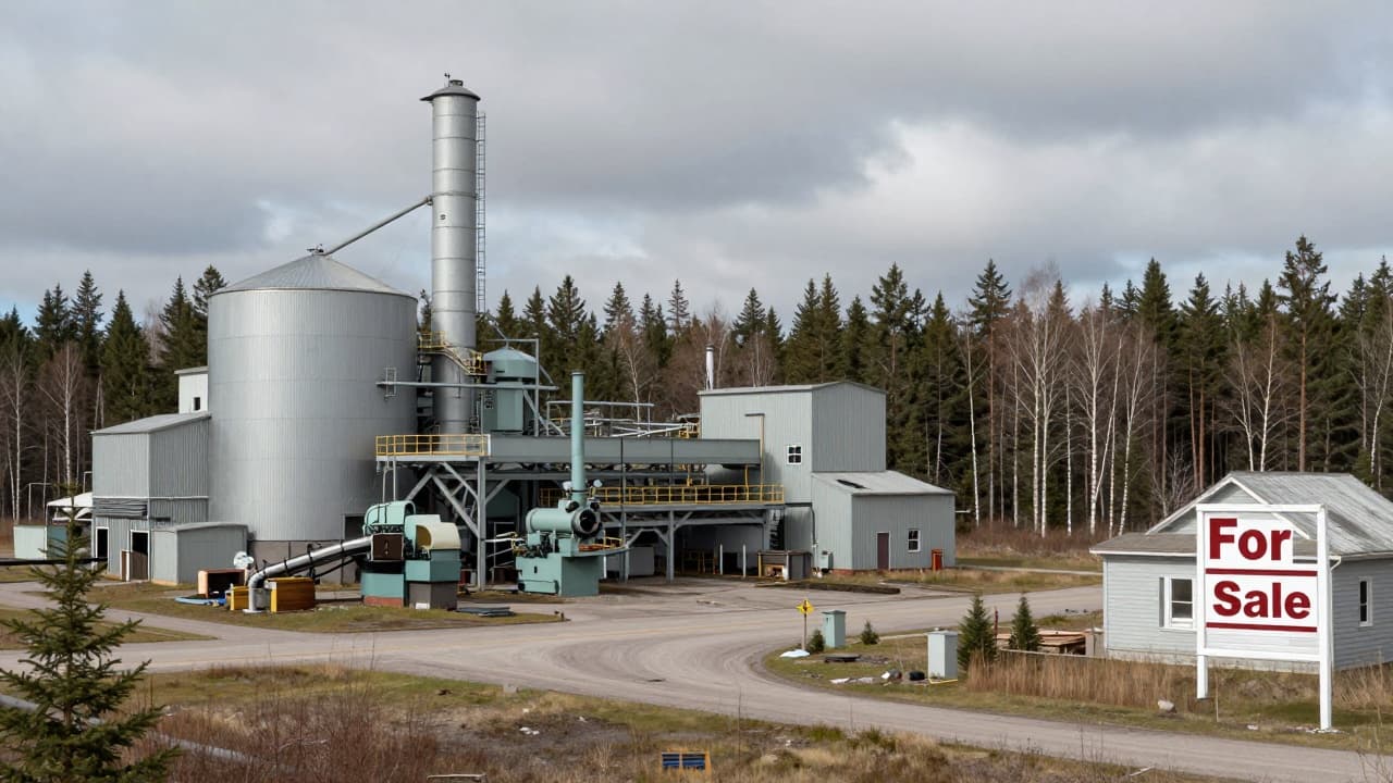 The empty paper mill in Témiscaming