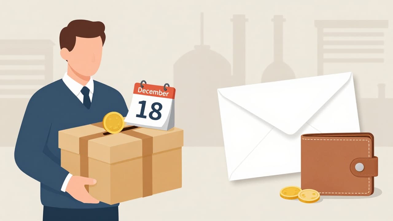 A gift with a cash voucher and an empty envelope