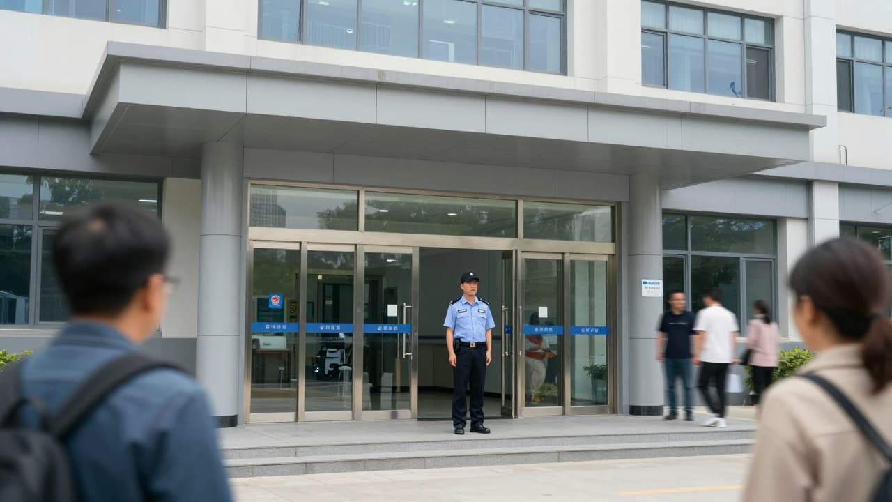 Entrance to the hospital with the sign KBC Split