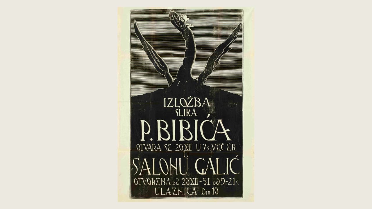 Petar Bibić, plakat za izložbu u Salonu Galić, 1924.